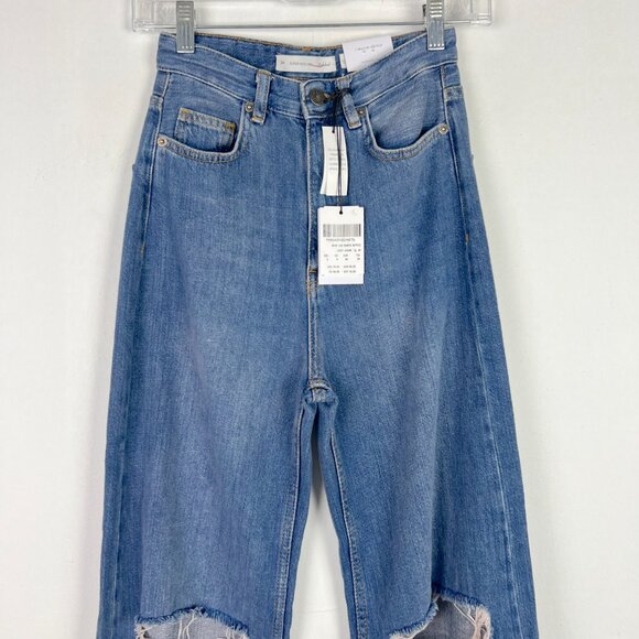 NWT Subdued Wide Leg Jeans Ripped Distressed High Rise Size 2 NEW - Picture 2 of 11